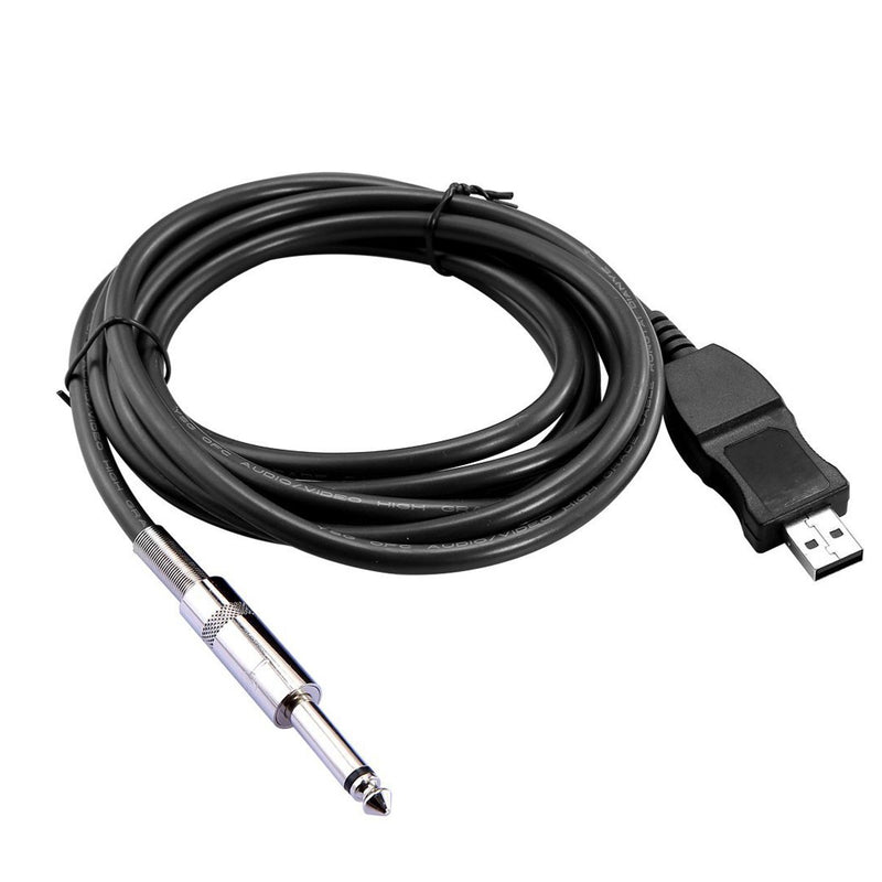 [AUSTRALIA] - USB Guitar Cable, VAlinks USB Interface Male to 6.35mm 1/4" Mono Male Electric Guitar Cable, Computer Audio Connector Cord Adapter for Music Instrument Recording Singing Etc (3m/10ft) Black 