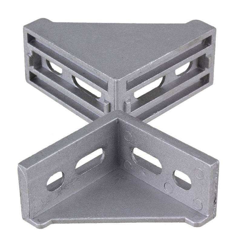 BQLZR 58x58mm Grey Aluminum L Shape 90 Degree Brace Corner Joint Unilateral Right Angle Bracket Fastener for Chests Screens Windows Furniture Pack of 5