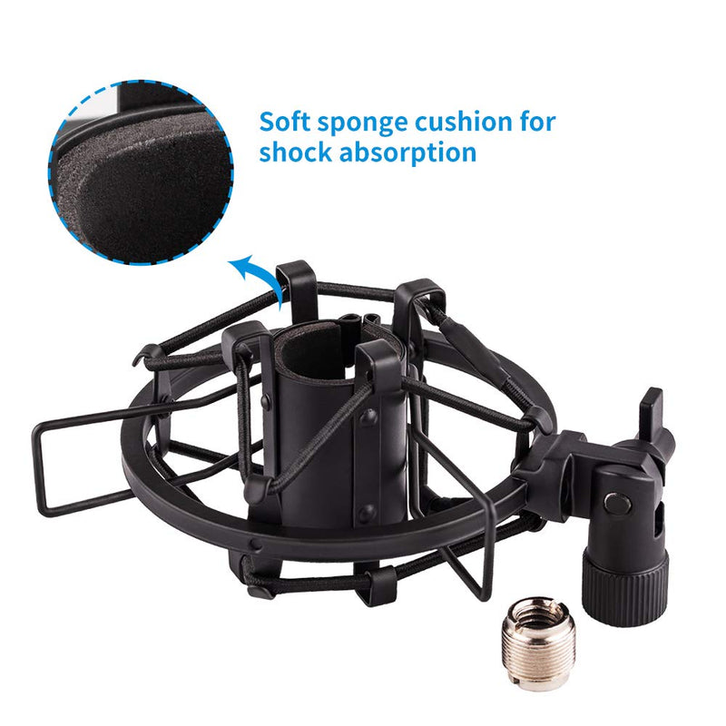 LYRCRO Microphone Shock Mount Holder Clip Mic Anti-Vibration for 22mm-26mm Diameter Dynamic Mic Like Shure SM58 SM57 PAG48 Sennheiser E835 E845 AKG D5S Samson Q7 Q8 Behringer Xm8500