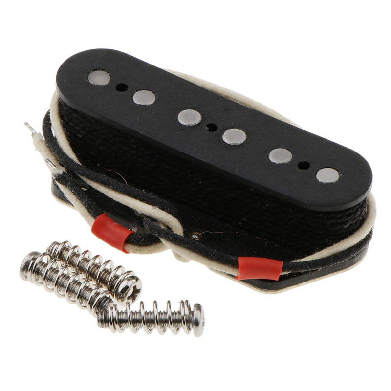 Alnicov Guitar Pickup Alnico V Single Coil Bridge Position with Wooden Box, Springs and mounting Screws for Electric Guitars - Black (Excellent Sounds)