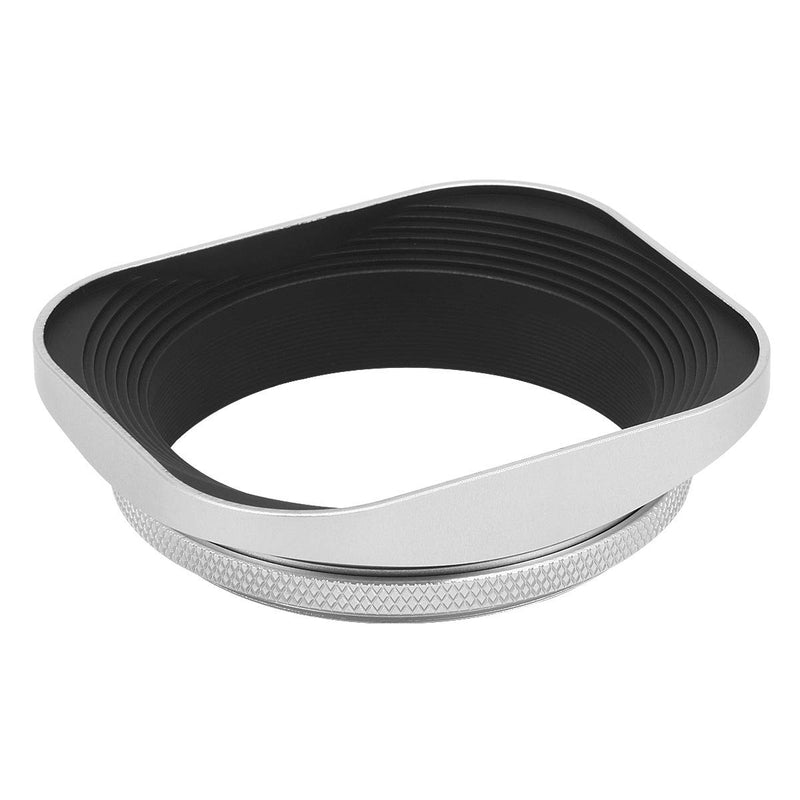 Haoge 55mm Square Metal Screw-in Lens Hood with Cap for Leica APO Summicron-M 90mm f/2 ASPH E55, Summicron-R 50mm f2 E55, Summilux-R 50mm f/1.4 E55, Elmarit-R 28mm f2.8 35 mm f/2.8 E55 Lens Silver