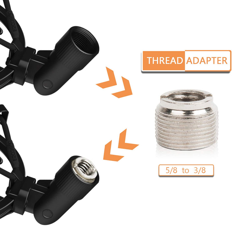 Boseen Universal Microphone Shock Mount, Mic Clip Holder Mount for Diameter 47mm-53mm Mic Anti Vibration Adjustable High Isolation Shock Mount black
