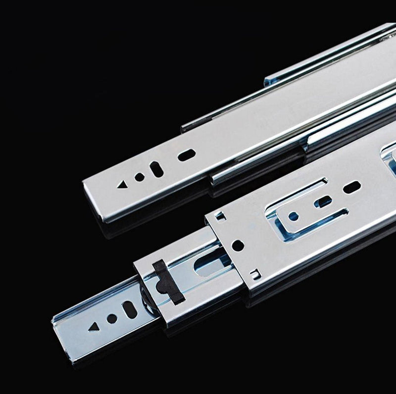 Btibpse BT-6985 2 Pcs 3-fold Full Extension Ball Bearing Drawer Slides 4.5cm Width (10 inches) 10 inches