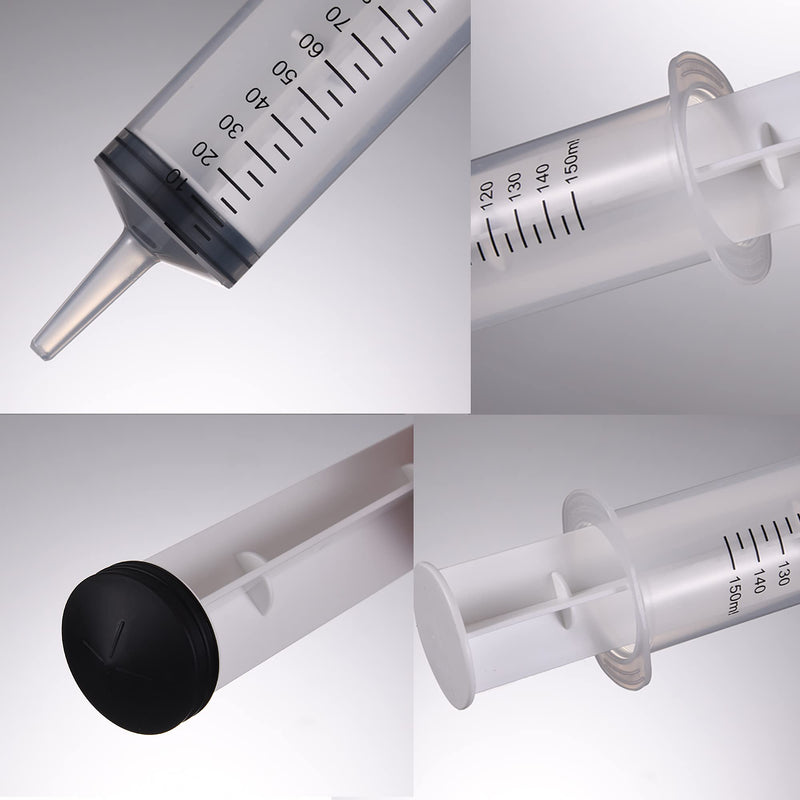 [AUSTRALIA] - 3 PACK 150 ML Large Syringes ,Plastic Garden Industrial Syringes for Scientific Labs, Measuring, Watering, Refilling, Filtration Multiple Uses 