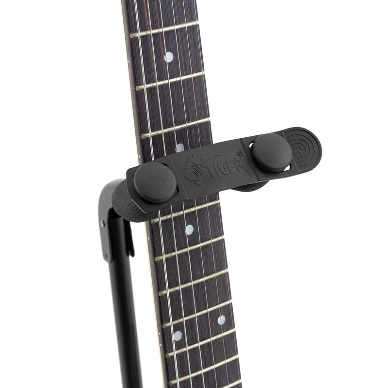 Tiger Electric Guitar Stand, Black Portable, Folding Guitar Stand with Neck Support