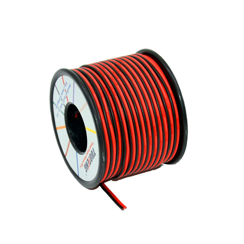 18awg Electrical Wire - Flexible Silicone Wire 2 Conductor Parallel Wire (Black 66ft Red 66ft) Stranded Wire Electronic Hook up Wire 2PIN-18AWG-200FT