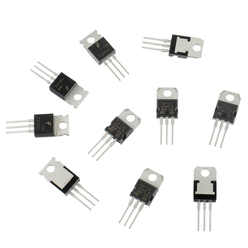 BOJACK 10 Values 50 Pcs Silicon Epitaxial Power Transistor TIP31C TIP32C TIP41C TIP42C TIP120 TIP121 TIP122 TIP125 TIP126 TIP127 Darlington Transistors TIP Series Assortment Kit