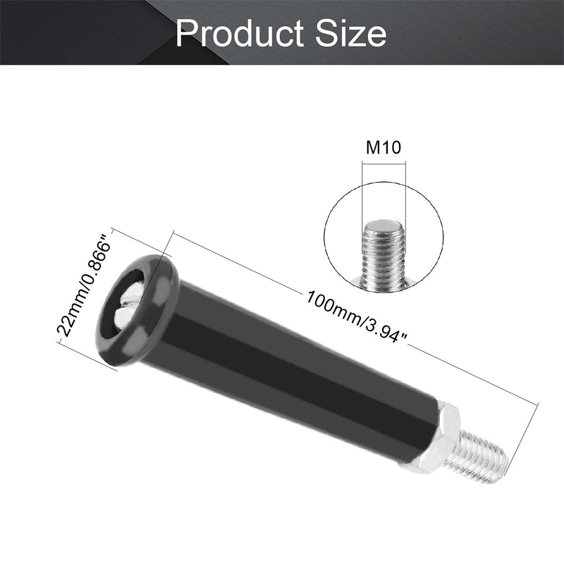 MroMax 2PCS Revolving Handles Screw Knobs Handgrips M10Threaded Plastic Metal Revolving Handle Grip