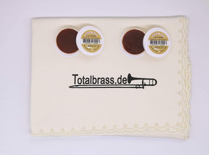 Dual Offer: Microfiber Cloth + 2 x La Tromba Slide Grease - Cork Grease for Trumpet, Flugelhorn, Cornet, Alto, French Horn, Baritone, Euphonium, Tuba,