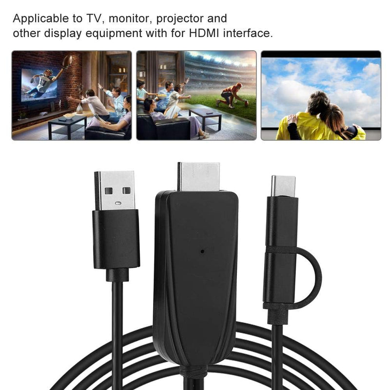 1080P USB C to HDMI Adapter Cable, HD USB-C Adapter Cable Bluetooth Same Screen Cable for Android Mobile Phone