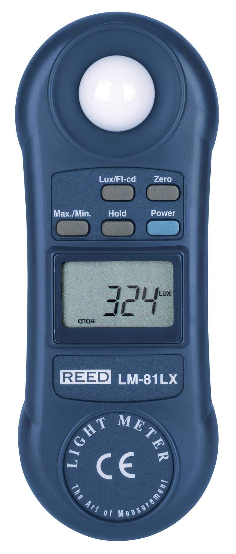 REED Instruments LM-81LX Compact Light Meter, 20,000 Lux / 2,000 Foot Candles (Fc) Standard