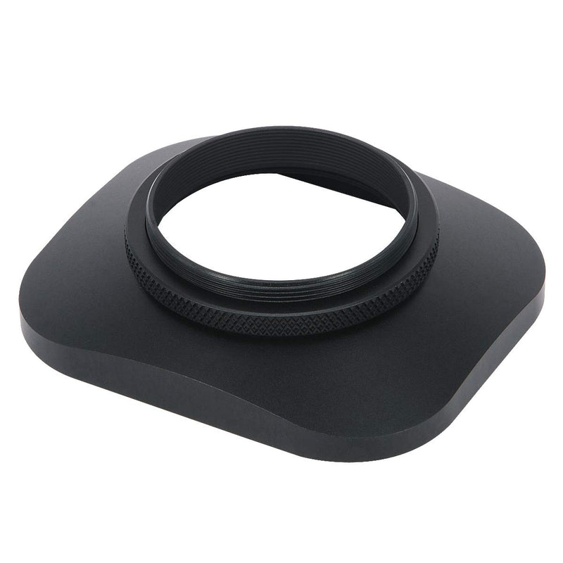 Haoge LH-B39T 39mm Square Metal Screw-in Lens Hood with Cap for Fujifilm Fujinon 60mm f/2.4 XF60mmF2.4 R Macro, Fuji 27mm f/2.8 XF27mmF2.8 Lens and Other Lens with 39mm Filter Thread Black