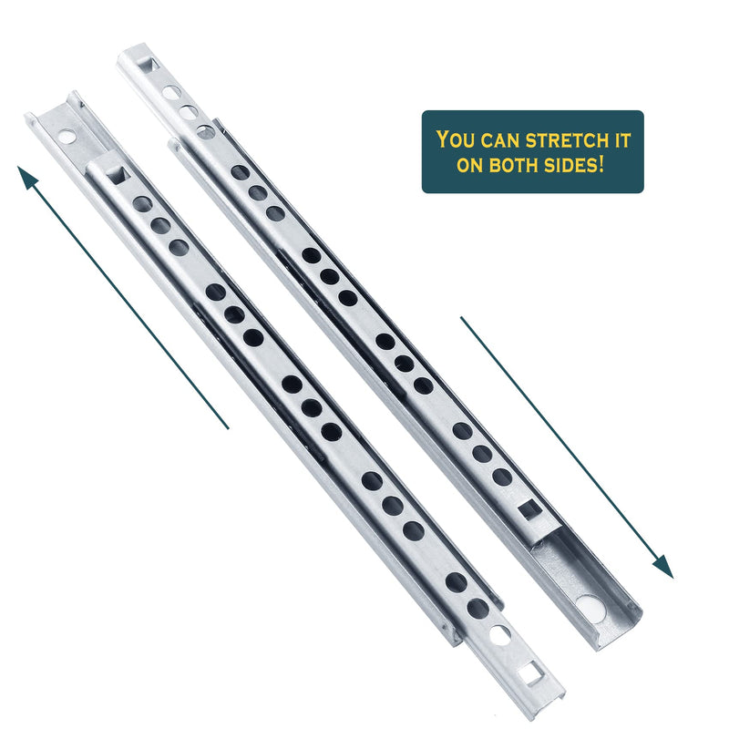 Uenhoy 1 Pair Drawer Slides 8.42" Full Extension Slide Track Rail Ball Bearing Two Way Drawer Slides (17mm x 214mm) 8.42"-1pair