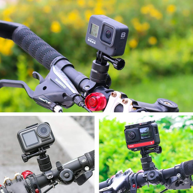 SUREWO Bike Mount for GoPro Hero 10/9/8/7/6/5 Black,GoPro Max,Camera Aluminum Bicycle Motorcycle Handlebar Mount Compatible with DJI Osmo Action 2,Xiaomi YI,Crosstour and Most Action Cameras