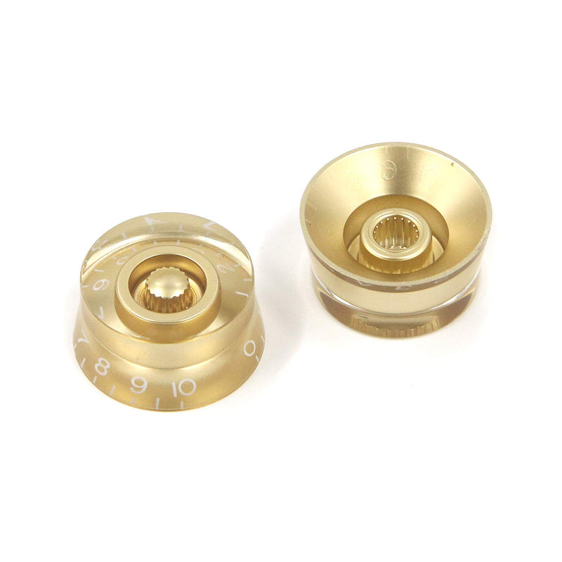 Geesatis Control Speed Knobs 4 pcs Gold Electric Guitar Top Knobs LP Style Les Paul Control Knobs Speed Volume Tone Control Speed Knobs for Guitar Bass