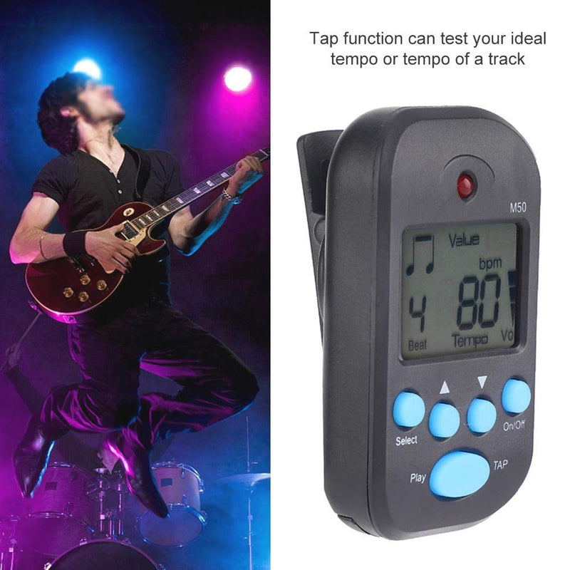 Mini LCD Digital M50 Metronome Electronic Metronome Digital Beat Tempo for Guitar, Piano, Violin, Drum and Other Instruments