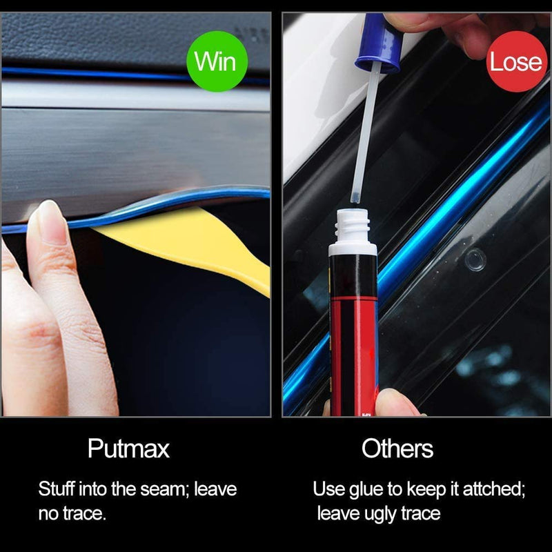 Kmruazre El Wire, Car Lights, Rope Lights, 5M/16FT 12V Glowing Strobing Electroluminescent Wire Neon Lights for Car Interior Decorations(Blue) Blue