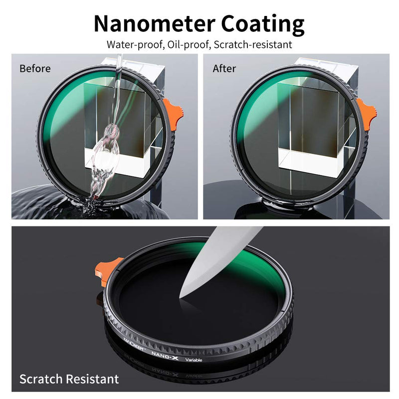 [AUSTRALIA] - K&F Concept 52mm Variable ND Filter ND2-ND400 (1-9 Stops) with Putter HD 28 Multi-Layer Coatings Import AGC Glass Adjustable Neutral Density Filter for Camera Lens 