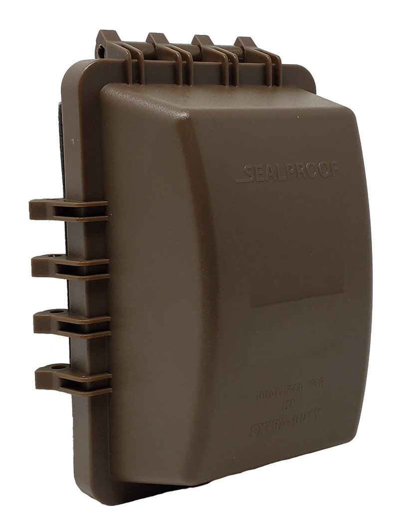 Sealproof 1-Gang Weatherproof In Use Outlet Cover | Horizontal/Vertical Outdoor Plug and Receptacle Protector, Lockable Bubble Cover, UL Extra Duty Compliant, 18 Configurations Bronze