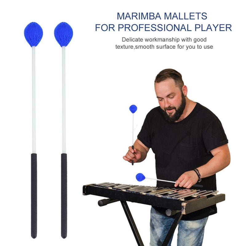 T-Best Maple Mallets Soft Marimba Mallets, 1 Pair Yarn Head Keyboard Marimba Mallets with Fiberglass Handles for Beginners