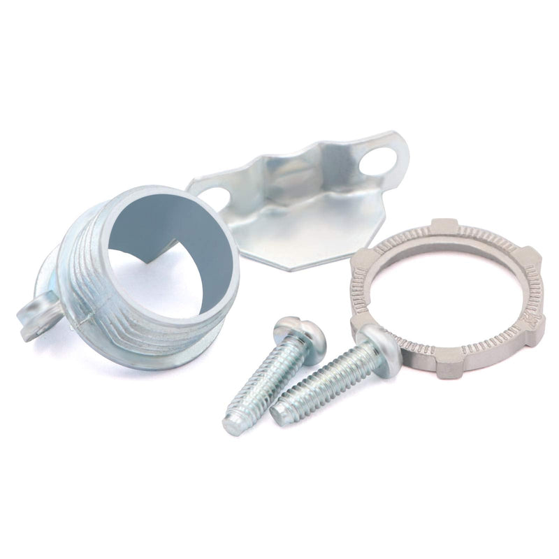 [AUSTRALIA] - Fuzbaxy12pcs Clamp Type Cable Connectors for Metallic Conduit Protect Cables Silver (1/2 Inch-6pcs,3/4 Inch-6pcs) 1/2 Inch and 3/4 Inch 