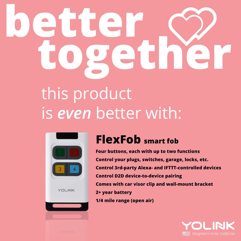 Smart Outdoor Plug YoLink 1/4 Mile World's Longest Range Smart Plug Work w/Alexa Google Assistant IFTTT Individual Control 2 Outlets IP44 Waterproof for Garden Watering Lighting, YoLink Hub Required