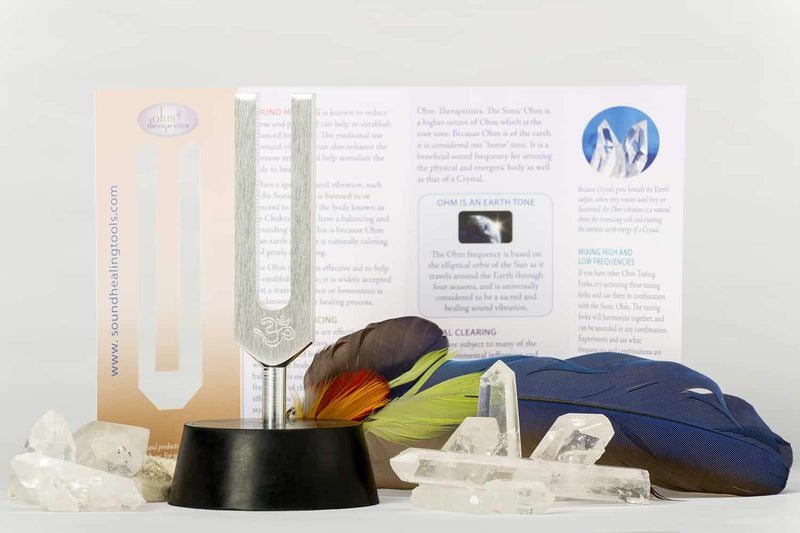 Ohm Therapeutics Sonic™ OHM Tuning Fork KIT for Crystal Clearing & Energy Practitioners (1088.8 Hz) Sonic Ohm Kit (1088.8 Hz)