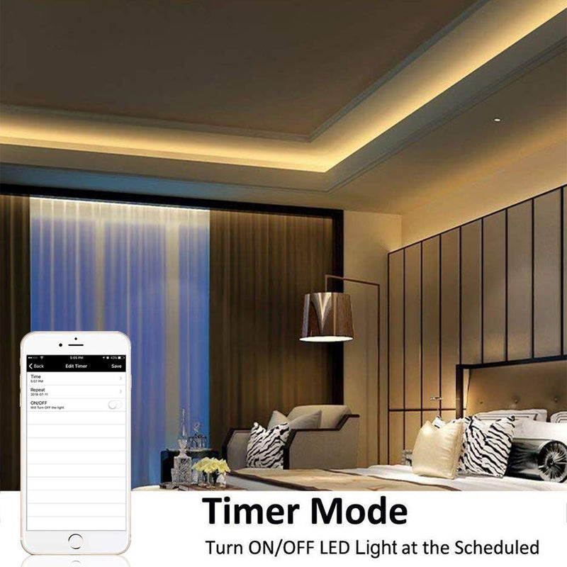 [AUSTRALIA] - Sumaote Single Color LED Strip Lights WiFi Controller, Compatible with Android iOS Works for 5050 3528 LED Light Strips, 5V-28V, Voice Control, Dimmable, Timing Function 