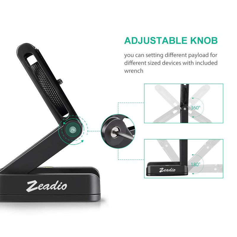 Zeadio Foldable Metal Quick Release Plate, with 1/4" Screw for Tripod, Monopod, Slider Rail, Stabilizer, DSLR, SLR Camcorders etc