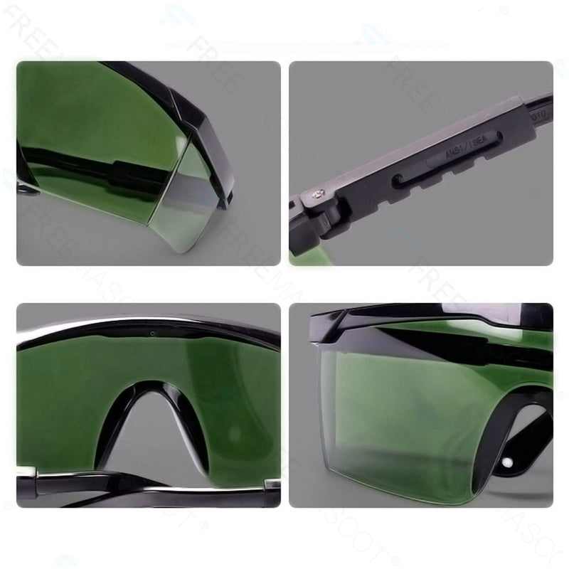 IPL 200nm-2000nm Laser Safety Glasses for Laser Hair Removal Treatment and Laser Cosmetology Operator Eye Protection with Case (Green)