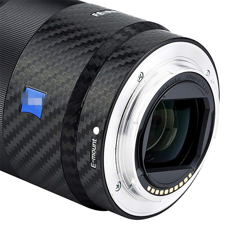 Anti-Scratch Lens and Lens Hood Cover Skin Sticker Protector Film for Sony FE 55mm F1.8 ZA SEL55F18Z Lens & ALC-SH131 Lens Hood Skin Guard Shield - Carbon Fiber Pattern