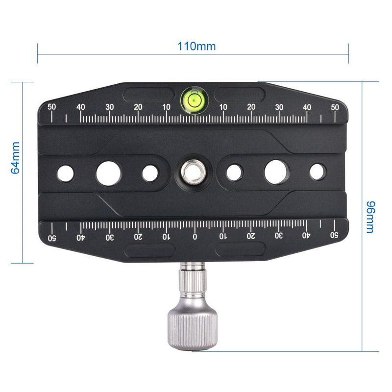 CAVIX 110mm Quick Release Clamp with Aluminum Alloy for Quick Release Plate and Tripod Or Monopod Compatible with Arca-Swiss Standard CL-110N