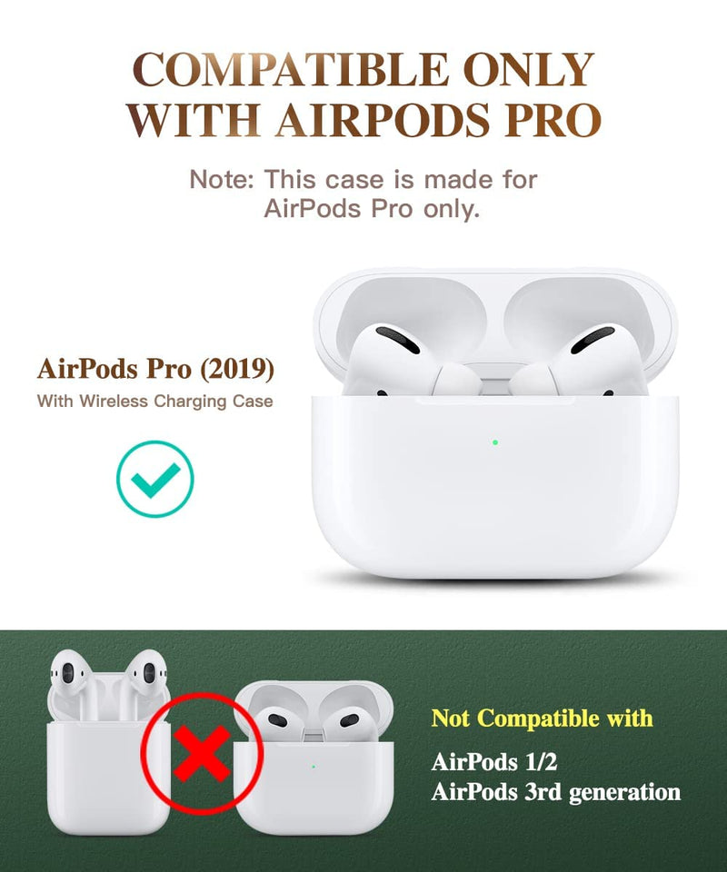 GVIEWIN Bundle - Compatible with iPhone 13 Pro Max [Built-in Screen Protector] Case + Case for AirPods Pro (White/Gold) (2 Items Bundle)