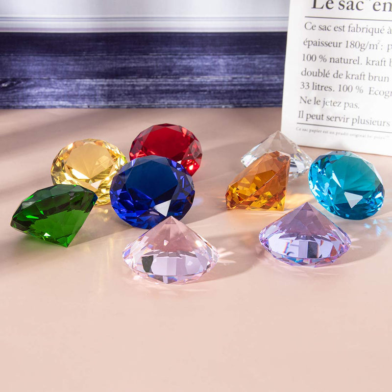 LONGWIN 50mm (2") Crystal Faceted Diamond Paperweight Wedding Favor Home Decor Green