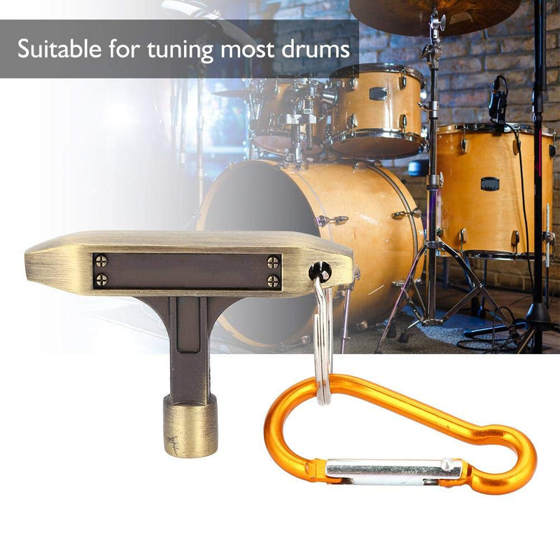 Drum Tuning Key, Portable Bronze Square Socket Drum Tuning Key with Key Ring & Buckle for Drum Accessory Parts