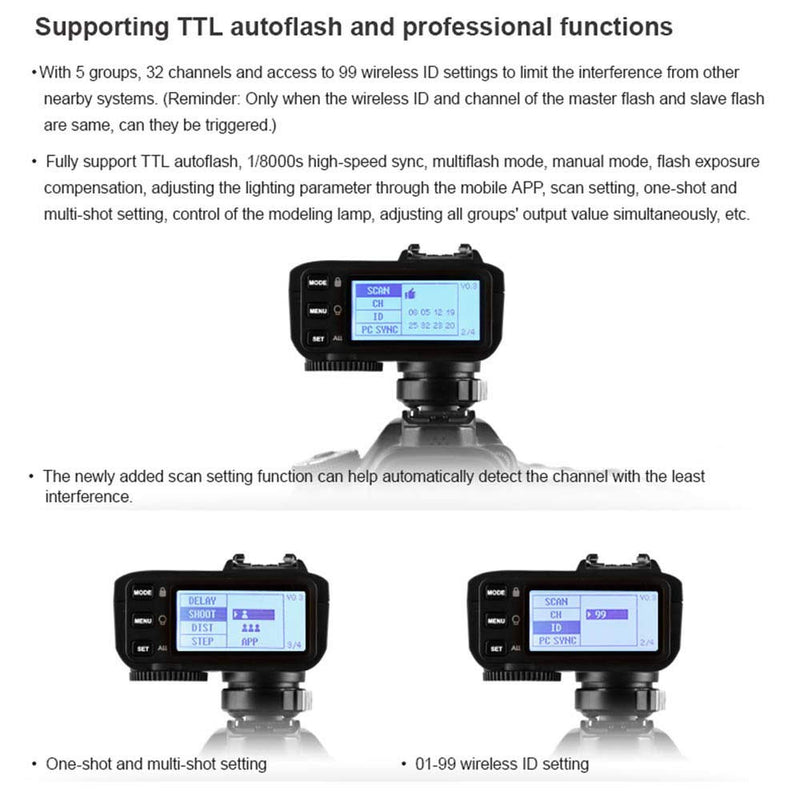 Godox X2T-P TTL Wireless Flash Trigger for PENTAX Bluetooth Connection Supports iOS/Android App Contoller, 1/8000s HSS, TCM Function,Relocated Control-Wheel,New AF Assist Light