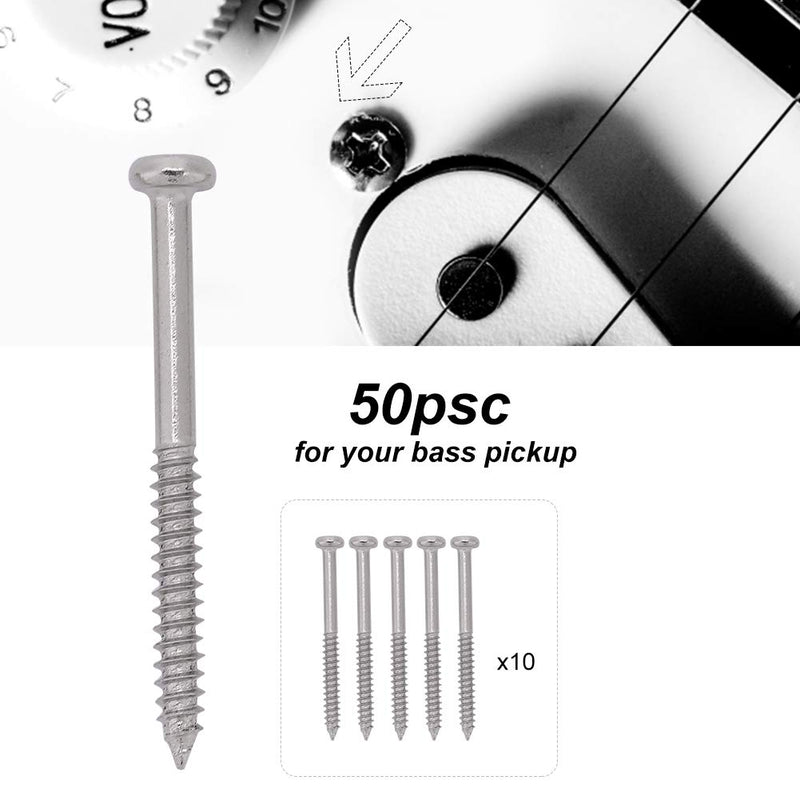 Bnineteenteam Nickel Plated Steel Bass Pickup Screws for Mounting JB Jazz Bass Pickup 50pcs a set