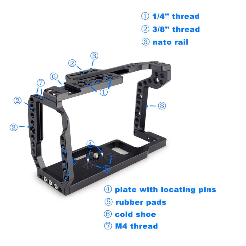 MAGICRIG BMPCC 4K /BMPCC 6K Camera Cage with Cold Shoe for Blackmagic Design Pocket Cinema Camera 4K /Camera 6K