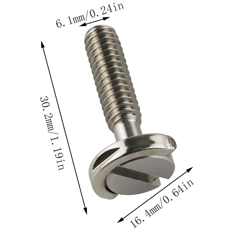 [AUSTRALIA] - E-outstanding D Ring Hinged Screw 2PCS 1/4-20 Thread D-Ring Stainless Steel Camera Fixing Screws for Camera Tripod Monopod QR Plate 26mm Length 