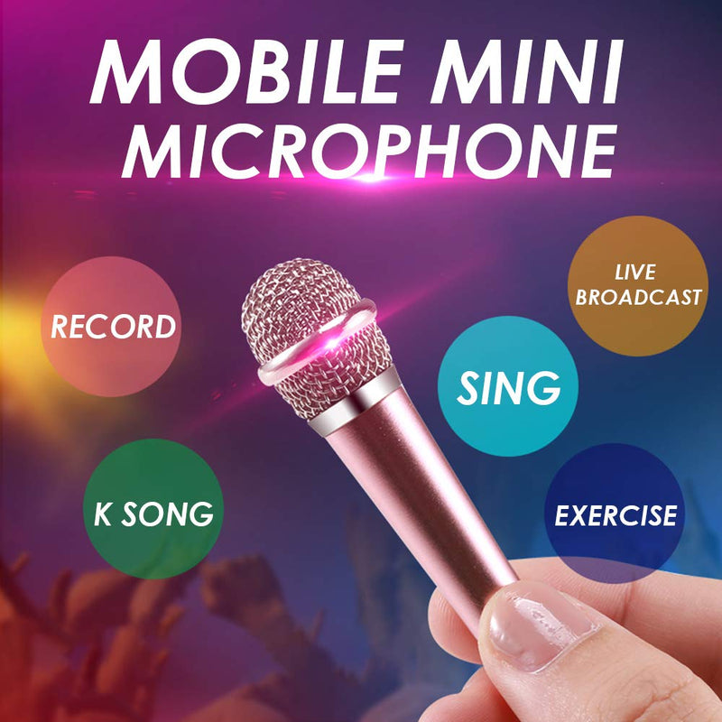 [AUSTRALIA] - XGPA Mini Microphone Portable Vocal/Instrument Microphone for Mobile Phone Laptop Notebook Apple iPhone Samsung Android-Free Microphone Stand and Box(Rose Gold) Rose Gold 