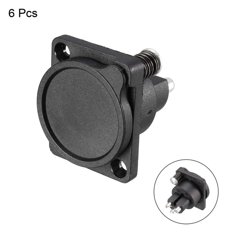 uxcell 3-Pin XLR Female Jack Panel Mount for Microphone Connector Adapter Converter Audio Speaker with Waterproof Cover 6Pcs