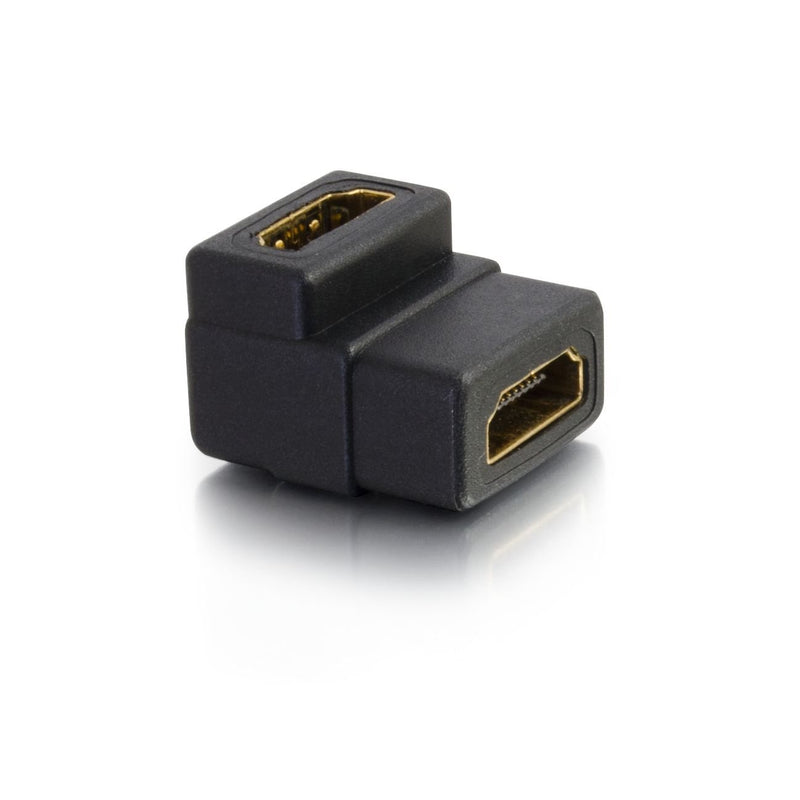 C2G HDMI Adapter, HDMI Female to HDMI Female Right Angle Adapter, Fits in Tight Spaces, for Wall Mounted TVs, 90 Degrees, Cables to Go 18400 Right Angle HDMI Female to HDMI Female Adapter