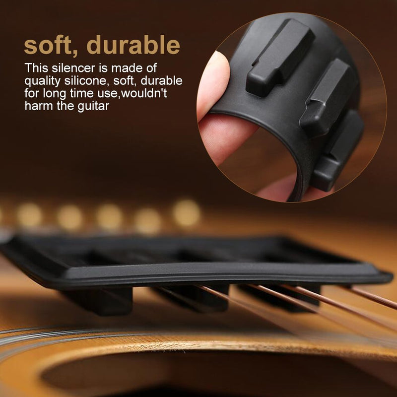 Guitar Mute Silencer, Silicone Guitar Mute Silence Pad Black For Guitar Acoustic Instruments Accessories