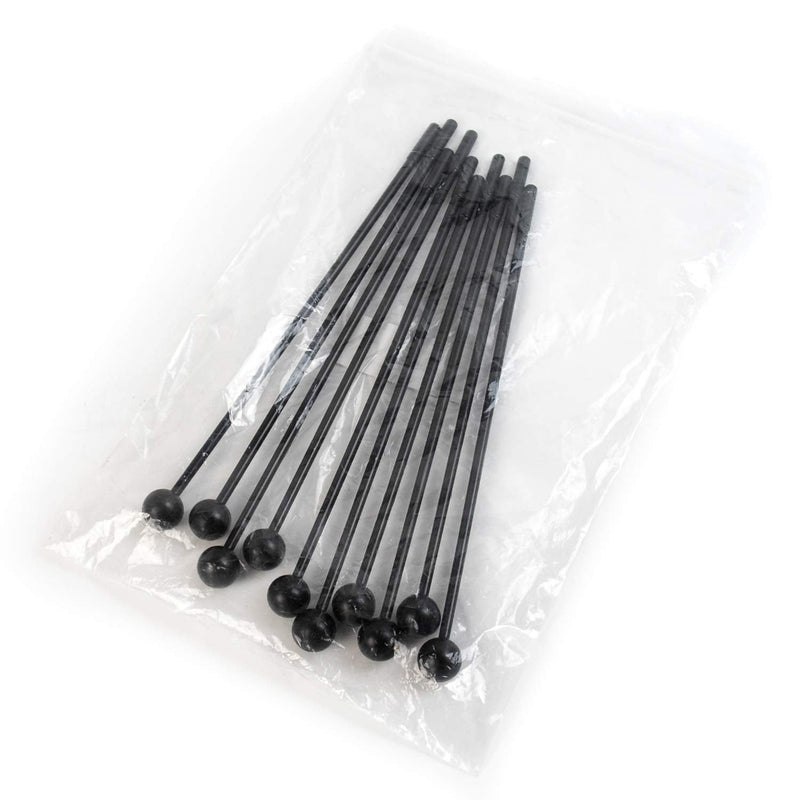 Framendino, 10 Pack Plastic Bell Mallets Solid Drum Percussion Sticks Hammer for Drum Chime Xylophone 11 Inch Long Black