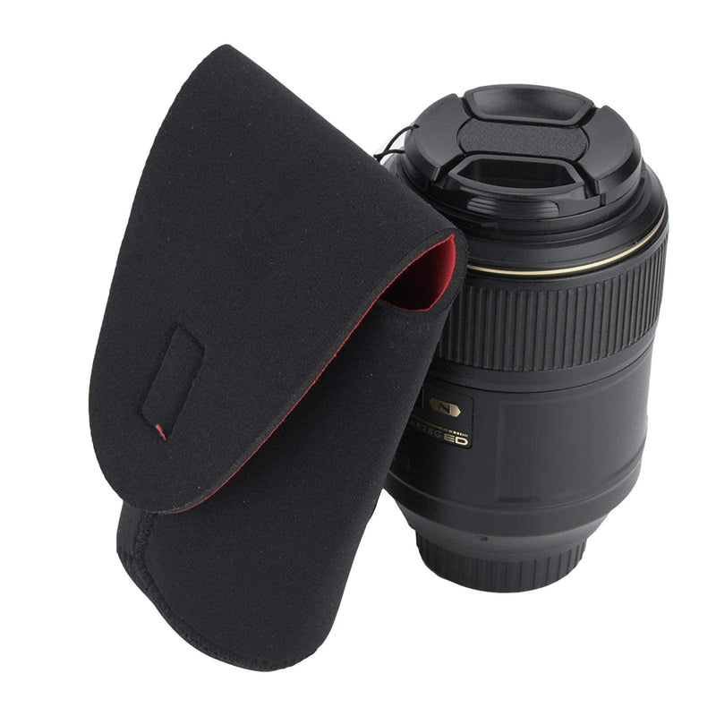 Hilitand Camera Lens Bag Set, 5pcs S~XXL Neoprene Lens Pouch Bag with Hook/Loop, Shockproof Protective Case Set for Lens, Lens Storage Bag Accessory for SLR