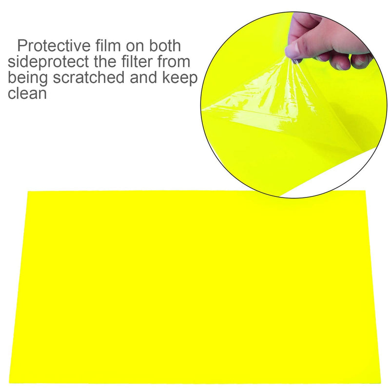 Pangda 9 Pack Gel Filter Colored Correction Gel Light Filter Transparent Color Film Plastic Sheets, 11.7 by 8.3 Inches (Yellow) Yellow