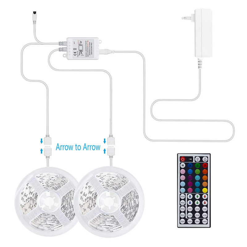 [AUSTRALIA] - Bathebright 32.8ft Led Strip Lights, RGB Color Changing 300 LEDs Light Strips Kit with 44 Keys Ir Remote for Bedroom, Room, Kitchen 