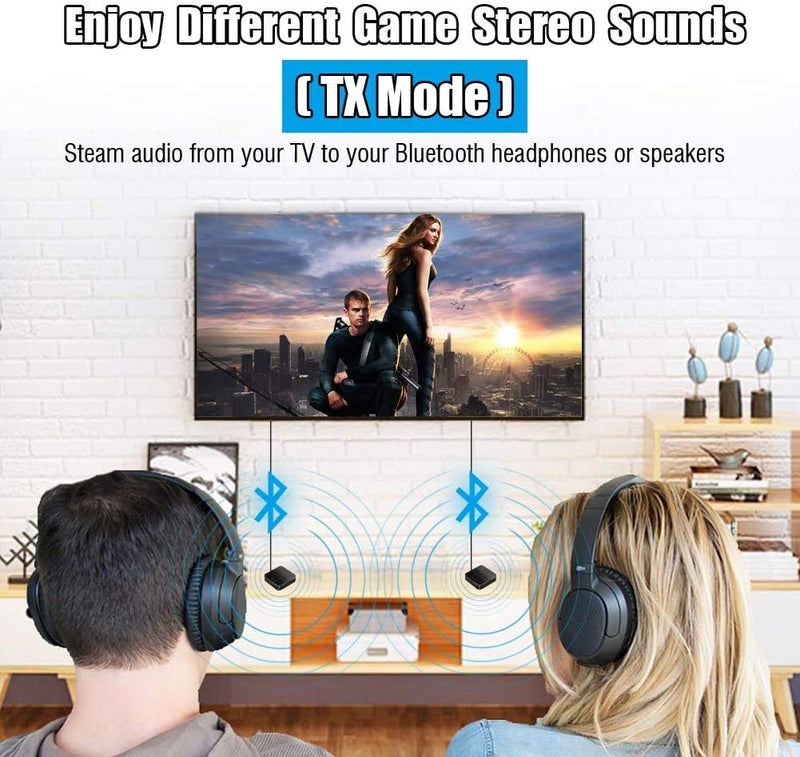 Plus Bluetooth Receiver, HiFi Wireless Audio Adapter, Bluetooth 5.0 Receiver with 3D Surround aptX Low Latency for Home Music Streaming Stereo System Black