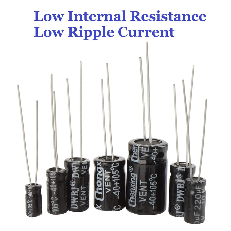 OCR 24Value 500pcs Electrolytic Capacitor Assortment Box Kit Range 0.1uF－1000uF