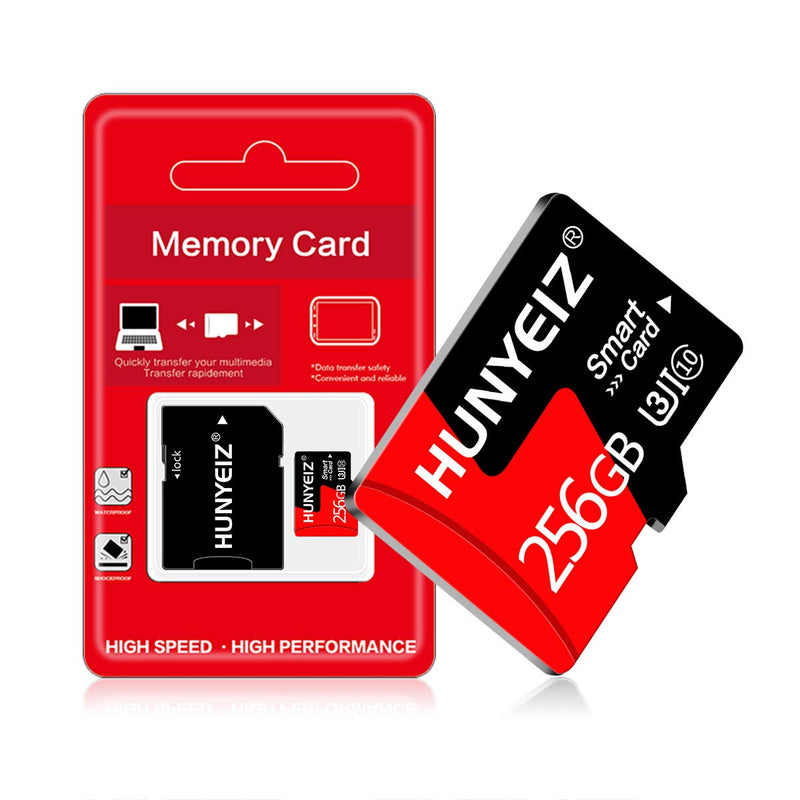 256GB Micro SD Card with Adapter High Speed Card Class 10 Memory Card for Android Smartphone Digital Camera Tablet and Drone MicroSD